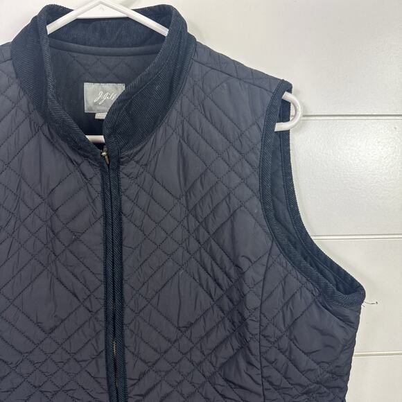 J. Jill Full Zip Up Sleeveless Corduroy Quilted Vest Black sz M - Picture 3 of 8